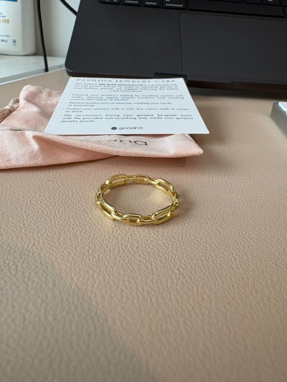 Gorjana Parker Link Ring 18k Gold Plated Size 10 LIKE NEW